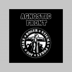 Agnostic Front hrubá čierna mikina na zips s kapucou stiahnuteľnou šnúrkami 